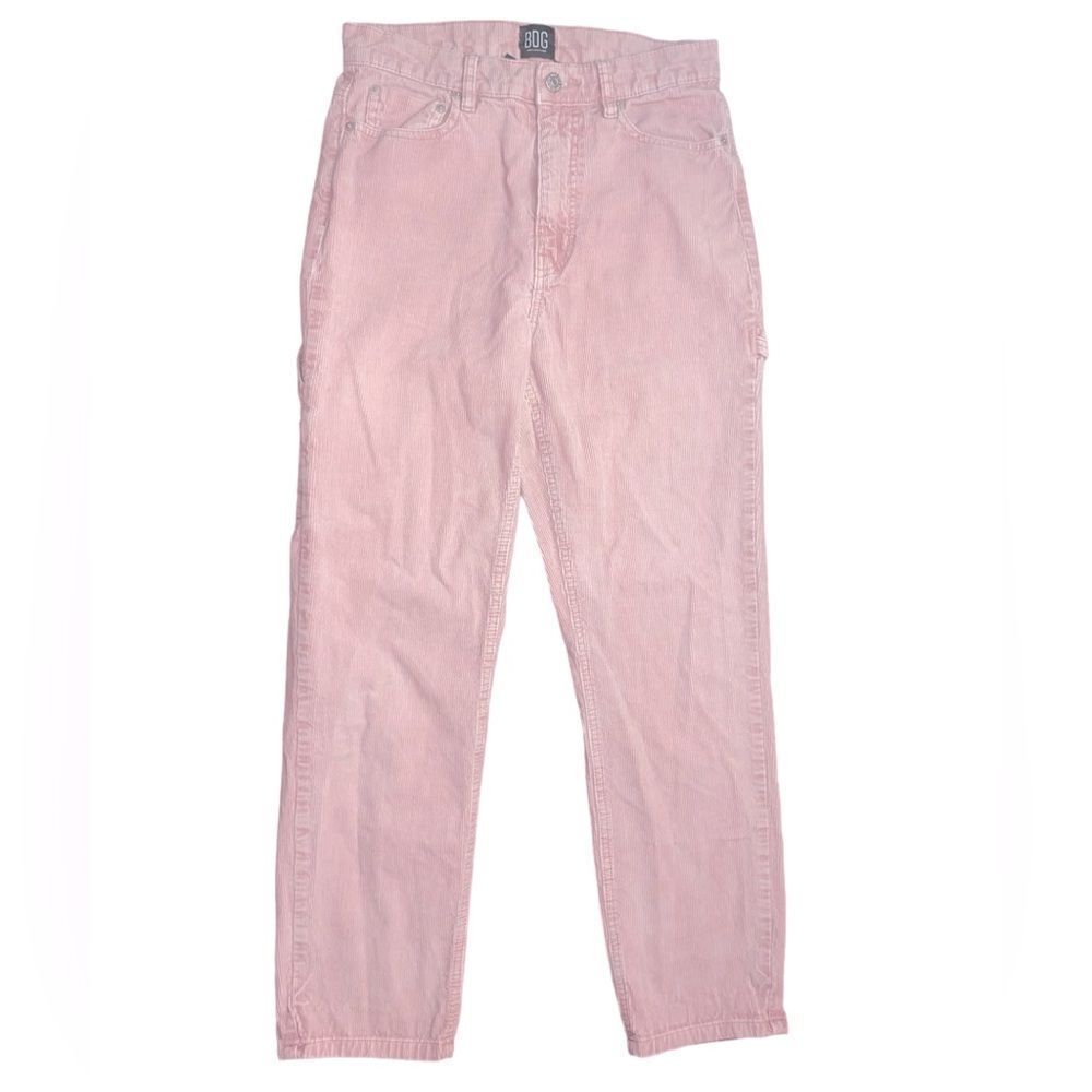 BDG Urban Outfitters Wm’s Sz 27 Pale Pink Corduroy Utility Slim Straight Pantsmp